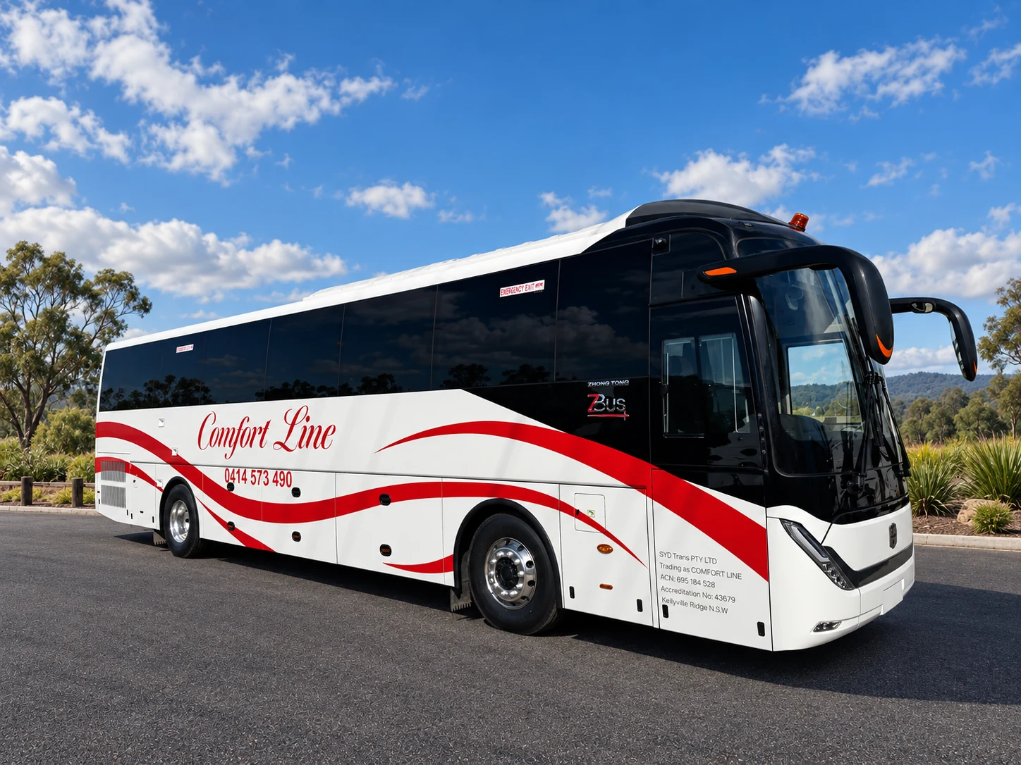 ComfortLine 55-seat coach in a premium Australian setting